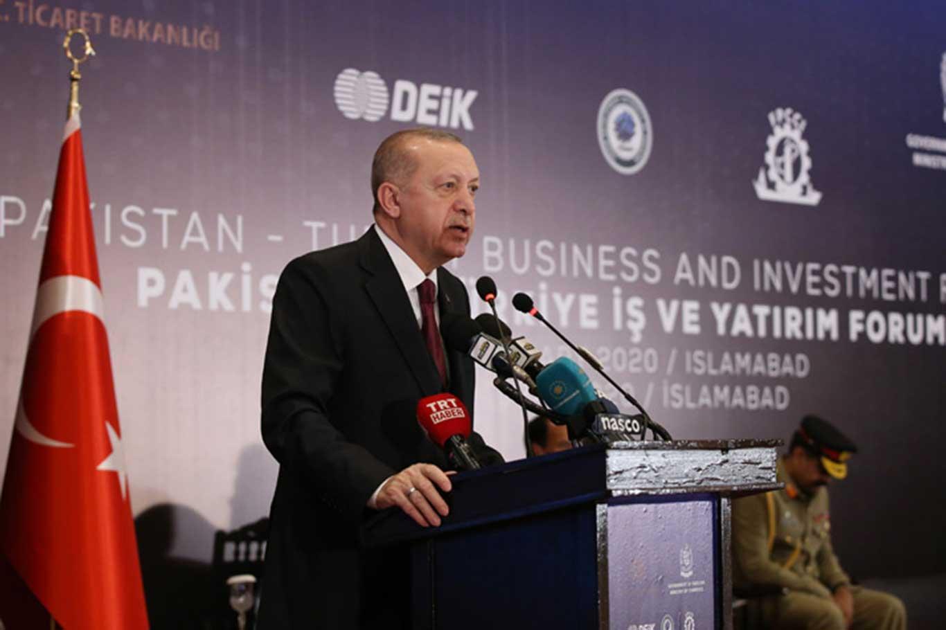 Turkey wants to raise its trade and economic ties with Pakistan, Erdoğan says
